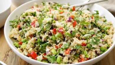 طريقة تحضير وفوائد سلطة الكينوا وفول الصويا-التشافي بالغذاء