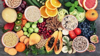 مجموعة من الأطعمة التي تحتوي على الألياف-التشافي بالغذاء